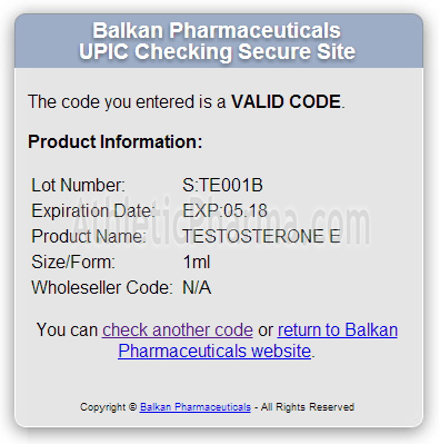 Проверяем Тестостерон Энантат / Энандрол (Балкан Фарма) с помощью кода